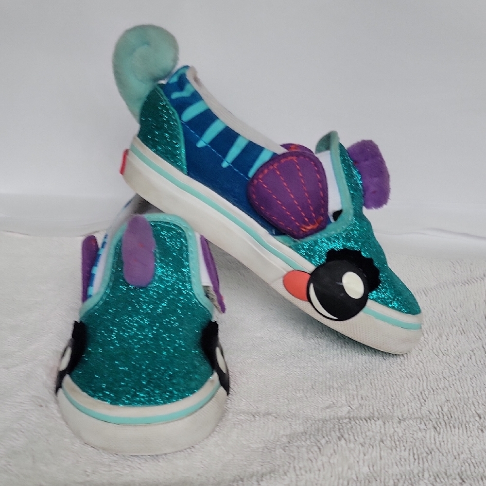 Vans Blue and Green Glitter Sneakers Low-Top